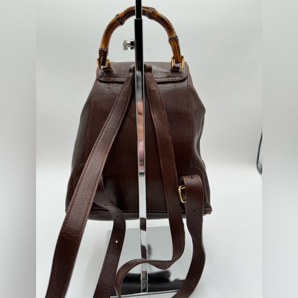 Gucci-Authentic-Vintage - Bamboo Backpack Leather Brown - Picture 4 of 16